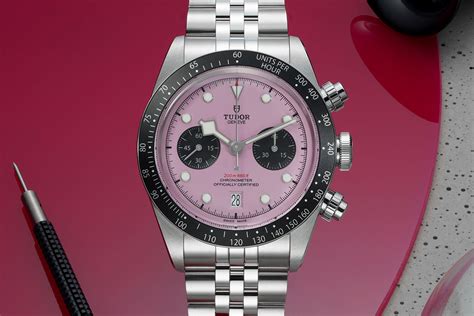 tudor blackbay 31|tudor black chrono pink.